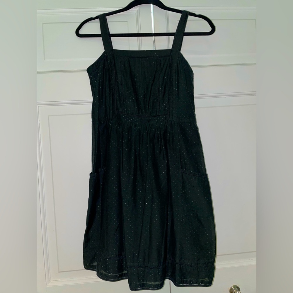 Joie babydoll dress black with silver polka dots size x
